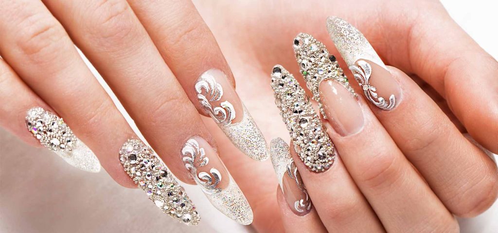 bridal nails strass